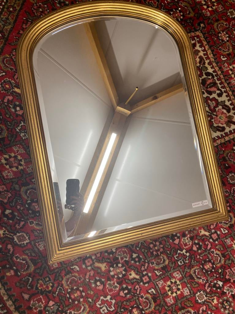 DeKnudt Decora spiegel met gouden rand, Ophalen, Zo goed als nieuw, Minder dan 100 cm, Overige vormen