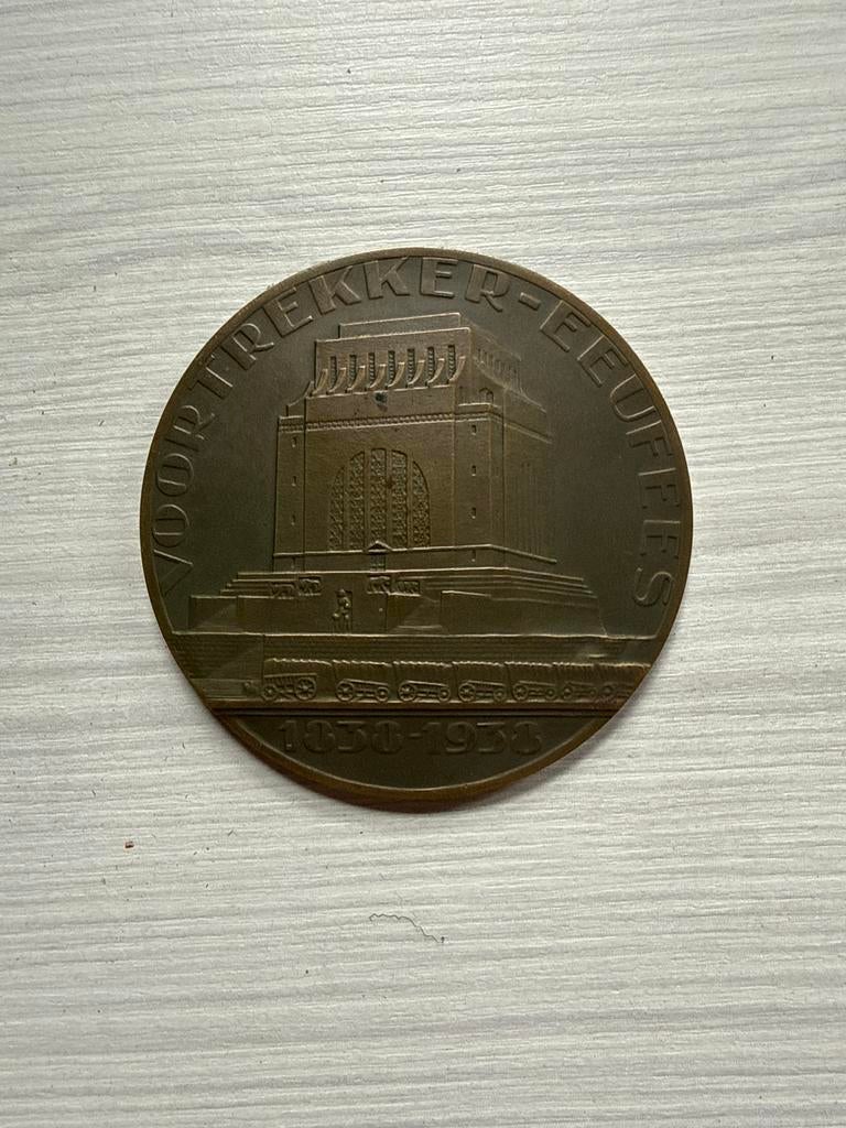 Zeldzame Bronzen Voortrekker Eeufees Medaille 1938, Ophalen of Verzenden, Brons, Buitenland