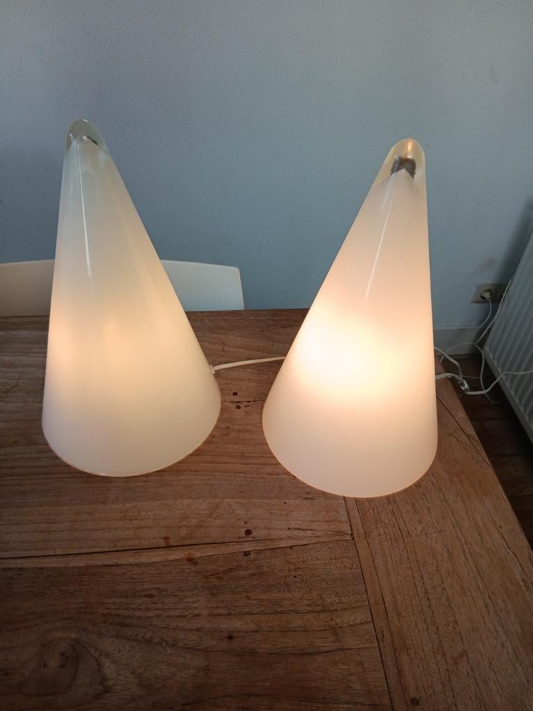 Set van twee SCE Teepee XL tafellampen, Huis en Inrichting, Lampen | Tafellampen, Ophalen, Glas, Minder dan 50 cm