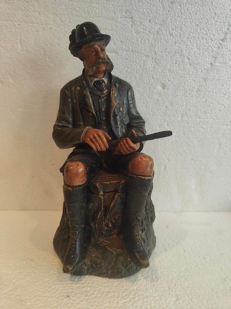 Antieke Bernard Bloch tabakspot - Jager met geweer, Ophalen of Verzenden