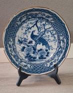 Delftsblauw Japans bord met pauw decoratie, Ophalen of Verzenden