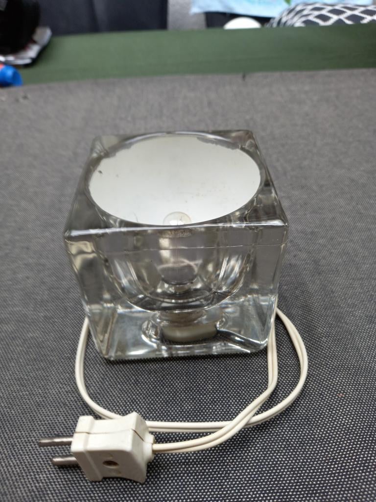 Vintage Peill & Putzler Ice Cube Blanc lamp,binnenzijde wit., Gebruikt, Ophalen of Verzenden, Glas, Vintage jaren '60 - '70