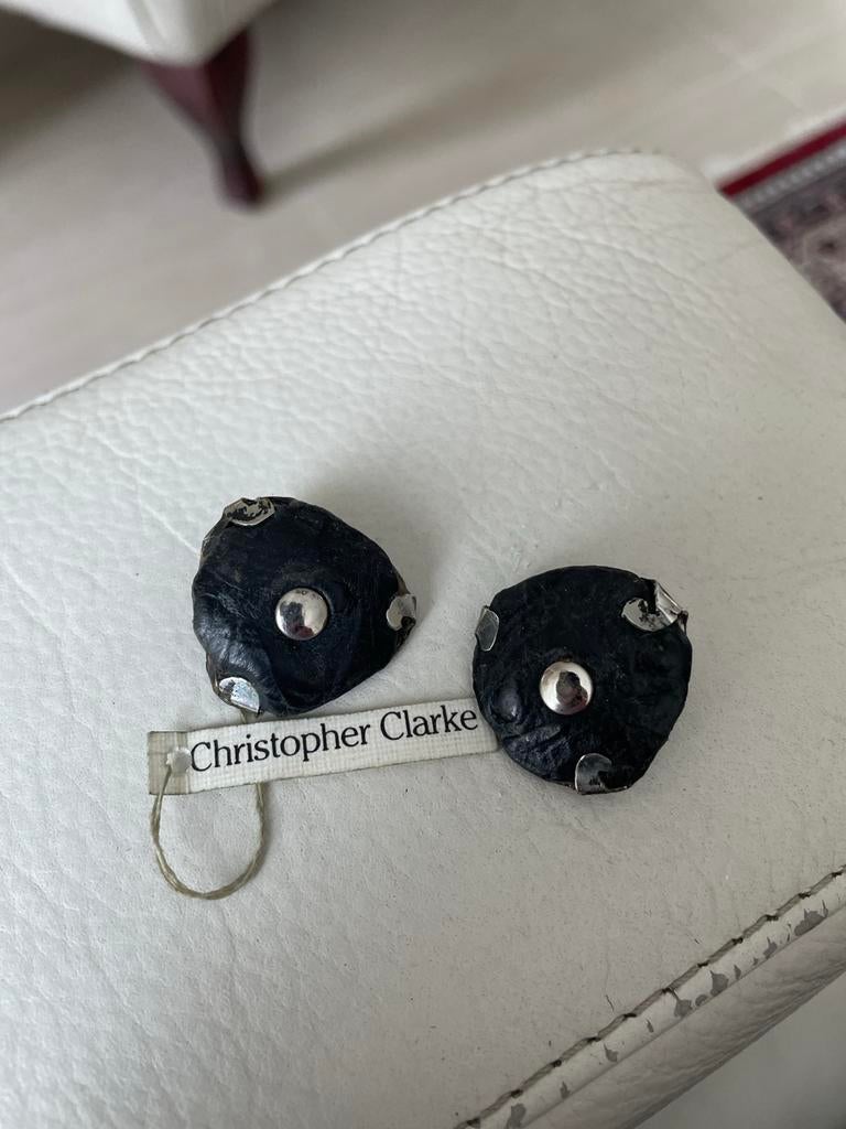 Vintage Christopher Clark clip oorbellen, Ophalen of Verzenden, Nieuw, Zwart, Overige materialen