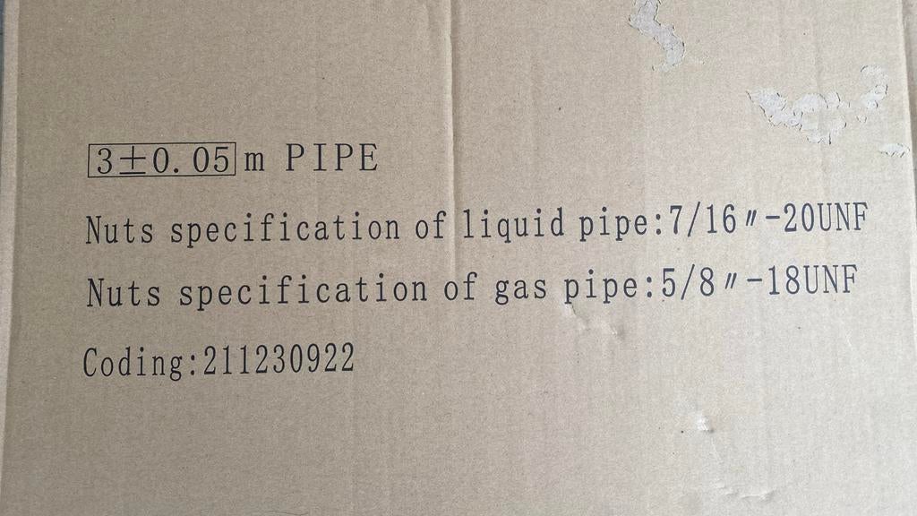 3m Koperen Leiding Airco 3/8 en 1/2 inch Aansluiting, Ophalen, Nieuw, Wandairco, 3 snelheden of meer