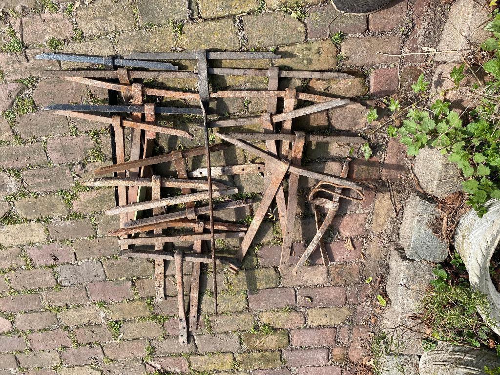 antieke muurankers, 15 stuks, spil is ongeveer 40 tot 45 cm, Antiek en Kunst, Ophalen