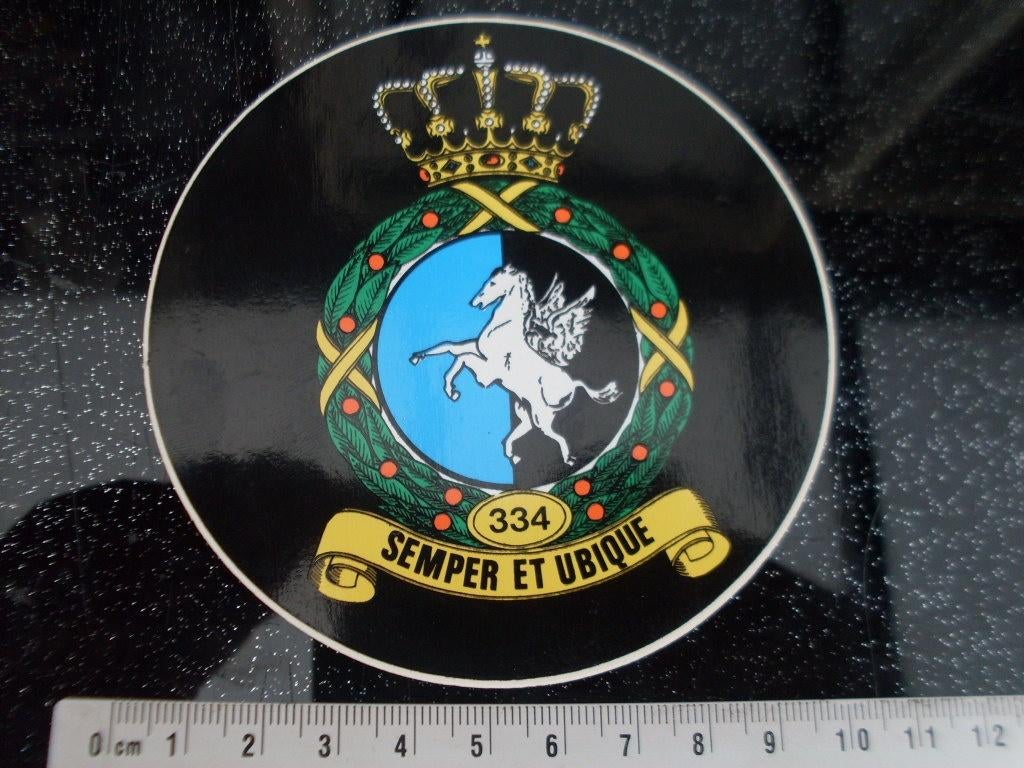 sticker squadron 334 logo embleem wapen, Verzenden, Zo goed als nieuw, Bedrijf of Vereniging