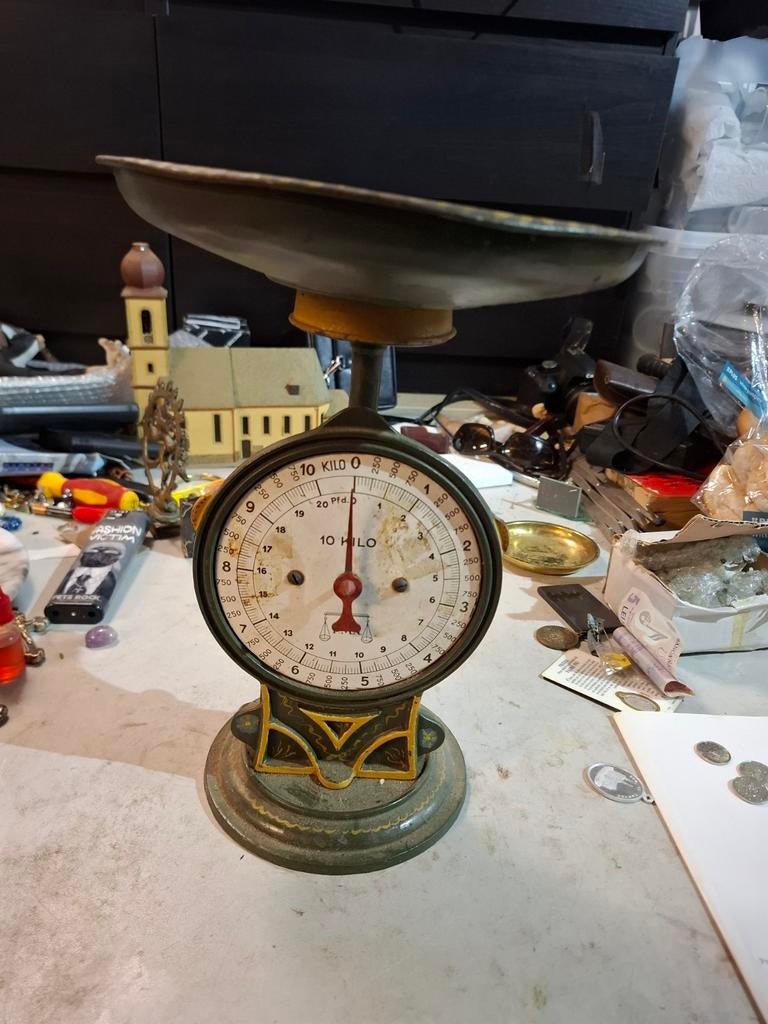 Oude weegschaal tot 10 kilo, Antiek en Kunst, Ophalen of Verzenden