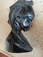 Afrikaans Houtsnijwerk Beeldje - Vrouwenbuste, Antiek en Kunst, Kunst | Beelden en Houtsnijwerken, Houtsnijwerk, Minder dan 20 cm