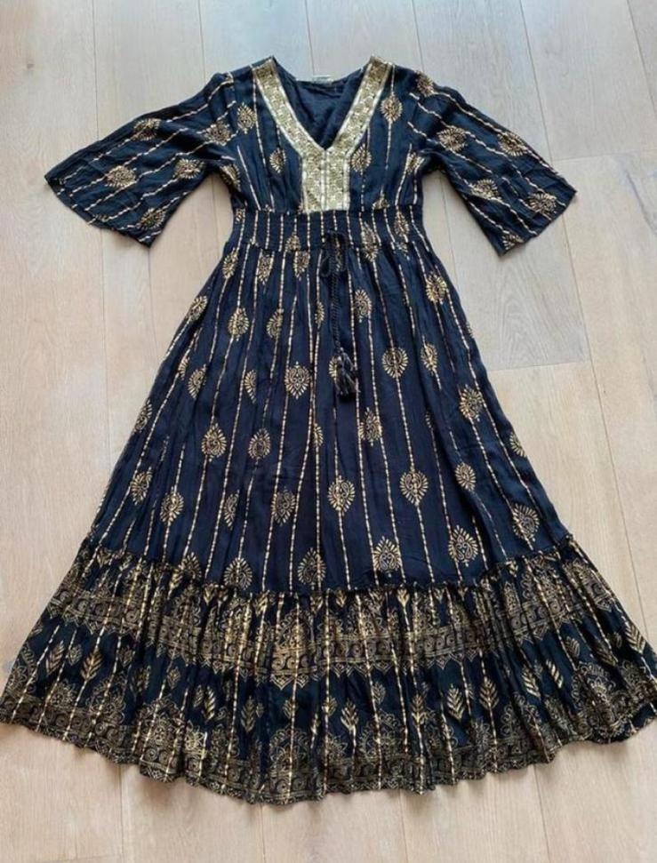 Jurk one size goud boho ibiza nieuw, Maat 38/40 (M), Zwart, Nieuw, Ophalen of Verzenden