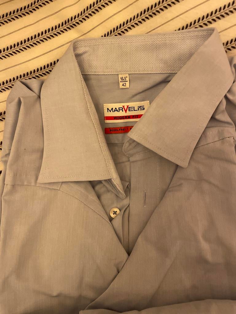 Marvelis Modern Fit overhemd maat 42, lichtblauw, maat 42, Kleding | Heren, Overhemden, Ophalen of Verzenden, Nieuw, Blauw, Halswijdte 41/42 (L)