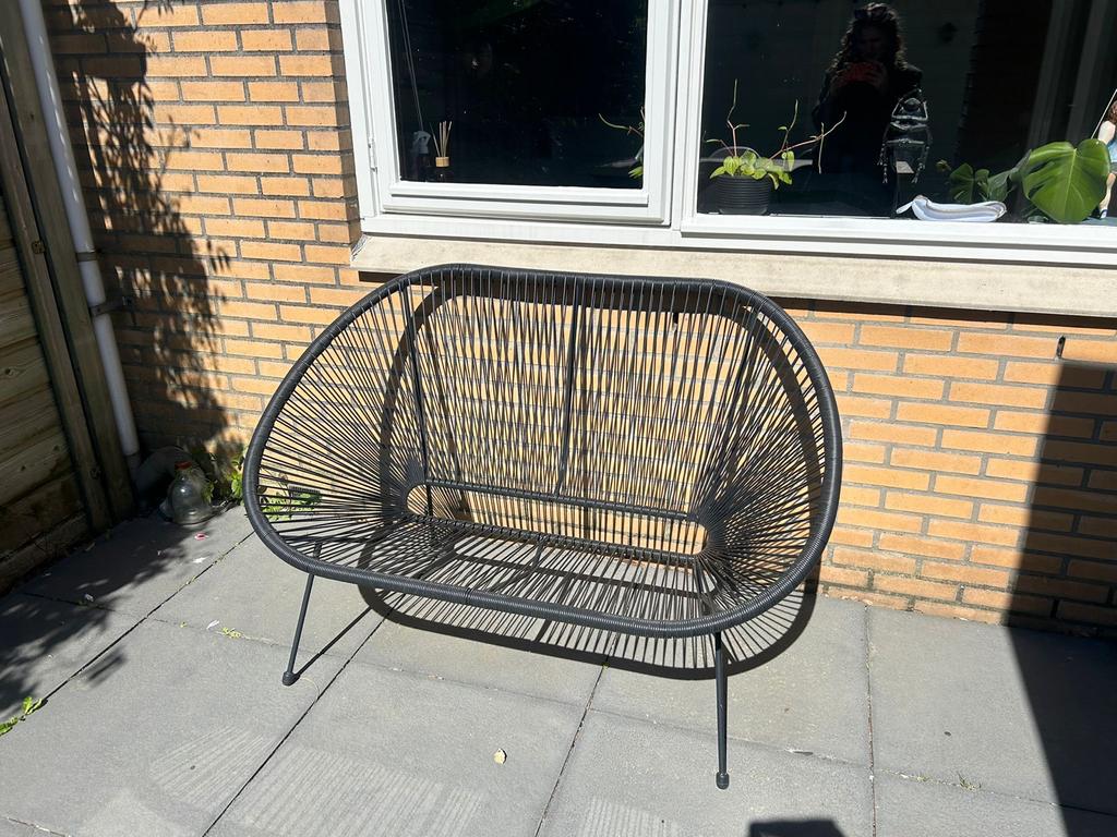 Moderne loungebank van draad - Zwart, Ophalen, Gebruikt, Overige materialen