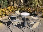 Bistroset, Tuin en Terras, Tuinsets en Loungesets, Ophalen, 4 zitplaatsen, Gebruikt, Bijzettafel