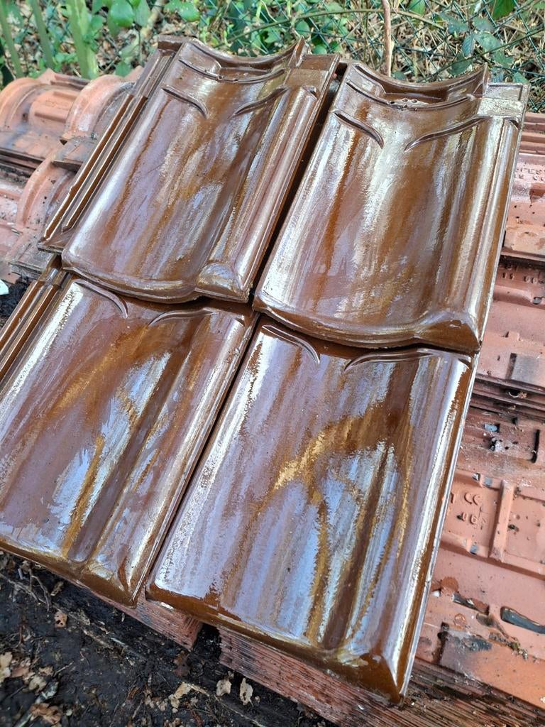 Dakpannen nieuw verglaasd, Steen of Klei, Zwart, Nieuw, Ophalen of Verzenden