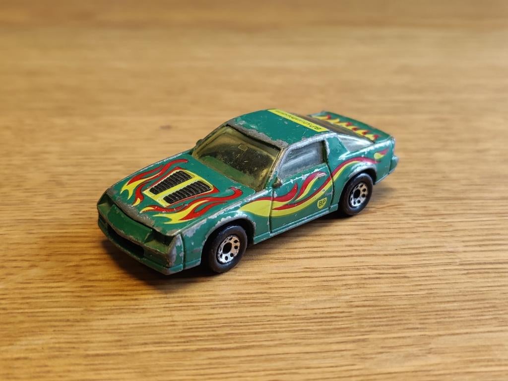 Matchbox Camaro IROC Z 28 BP GROEN, Ophalen of Verzenden, Zo goed als nieuw, Auto