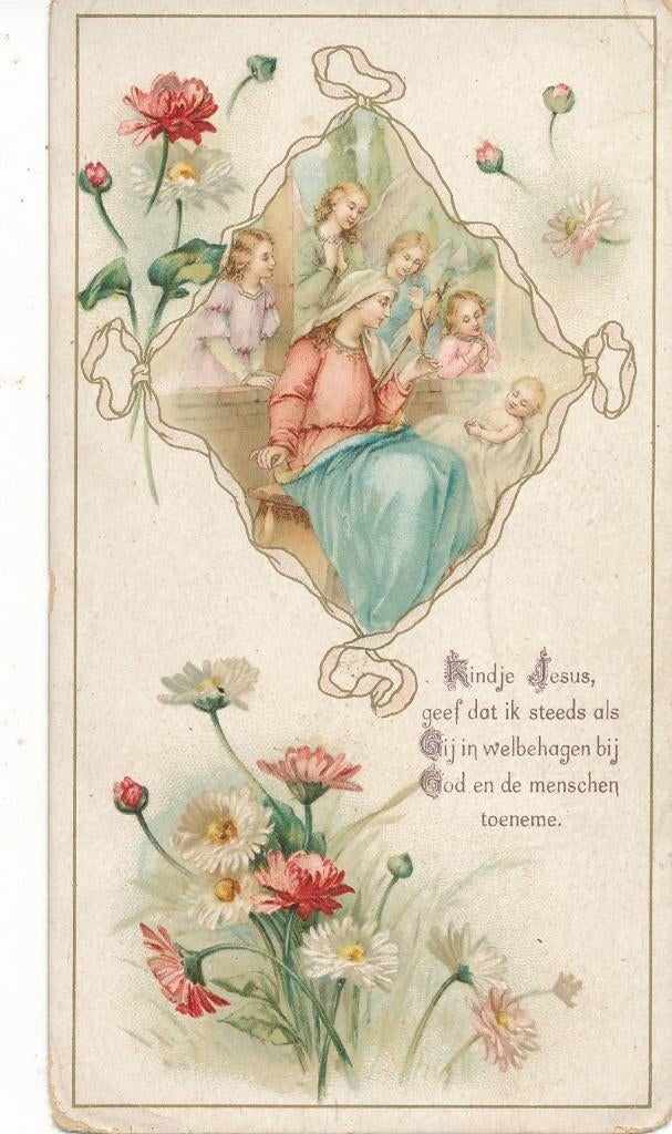 Prachtig oud Maria prentje met gedicht, Ophalen of Verzenden, Zo goed als nieuw, Kaart of Prent, Christendom | Katholiek