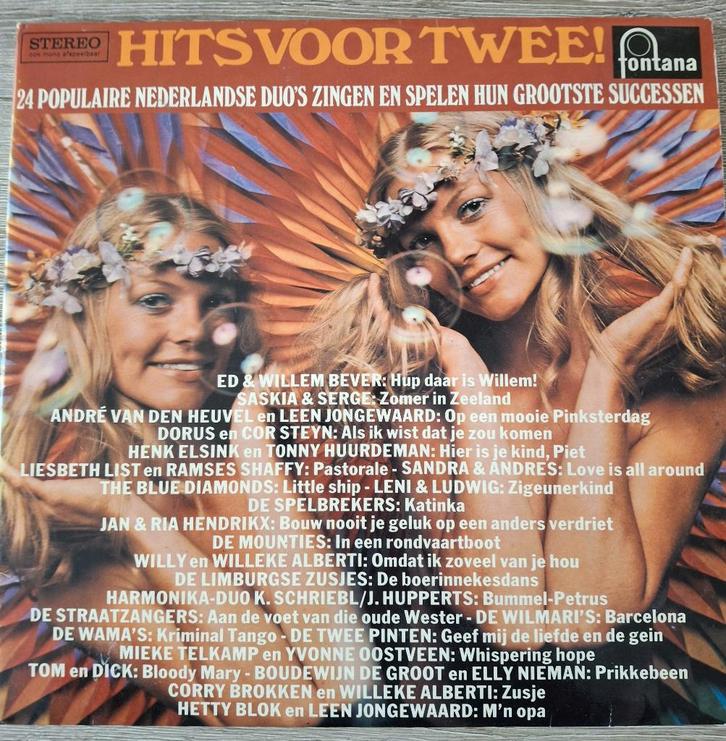 Hits voor twee 24 populaire Nederlandse duo`s 2 vinyl lp`s, Cd's en Dvd's, Vinyl | Nederlandstalig, Gebruikt, Levenslied of Smartlap
