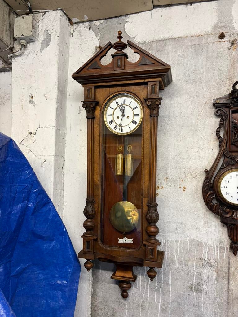 Nette antieke 2-gewichten regulateur, Antiek en Kunst, Antiek | Klokken, Ophalen