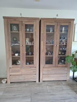 twee mooie vitrinekasten, Huis en Inrichting, Ophalen, Strak, Gebruikt, 200 cm of meer