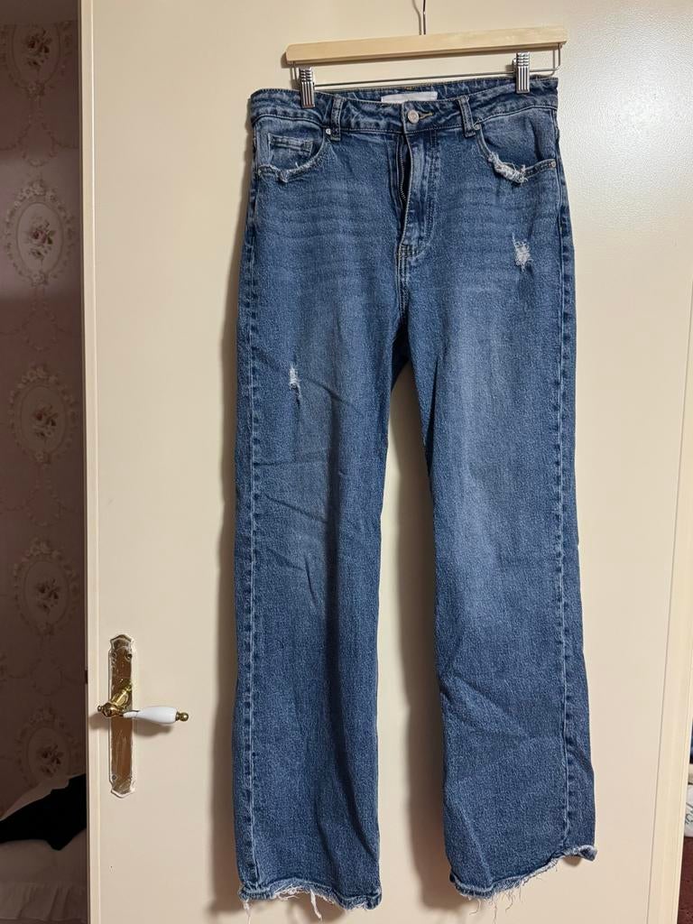 Queen Hearts jeans blauw, Blauw, Maat 46/48 (XL) of groter, Ophalen of Verzenden, Zo goed als nieuw