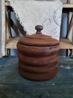 Oude houten tabakspot houten pot potje stoer sober hout, Ophalen, Gebruikt