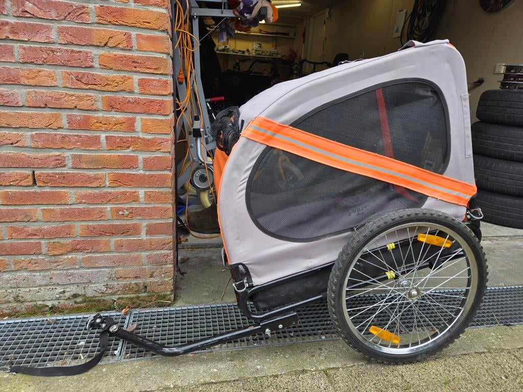 Hondenkar voor fiets, Ophalen, Gebruikt, Opvouwbaar, Hondenkar
