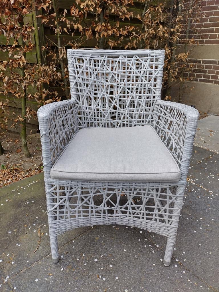 6 Intenso tuinstoelen met kussens, Tuin en Terras, Tuinstoelen, Gebruikt, Wicker, Ophalen of Verzenden