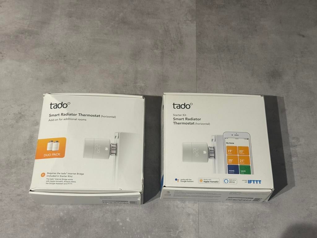 Tado Starterkit - Slimme Radiatorknop en duo pak, Verzenden, Slimme thermostaat, Nieuw