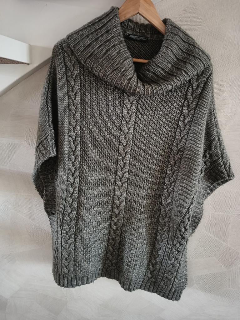 Roberto Sarto trui hes met col en kabelpatroon, Kleding | Dames, Ophalen of Verzenden, Zo goed als nieuw, Grijs