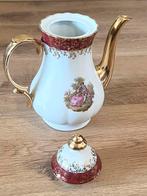 Antieke Fragonard Koffiepot - Rood en Goud Porselein, Antiek en Kunst, Antiek | Porselein, Ophalen of Verzenden