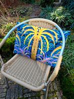 Kussen met botanische print (40x60cm) incl. binnenkussen, Huis en Inrichting, Ophalen of Verzenden, Nieuw, Blauw, Rechthoekig