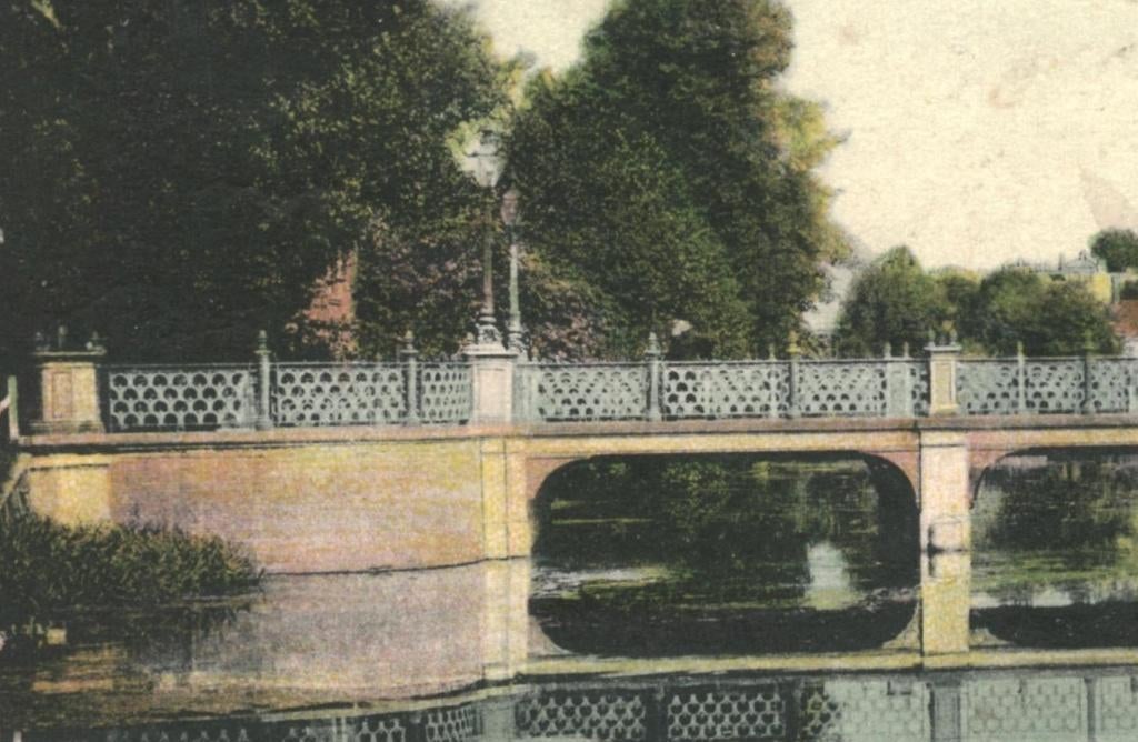 967262 Leiden Witte Brug 1903 Gelopen met zegel, Ophalen of Verzenden, Voor 1920, Gelopen, Zuid-Holland