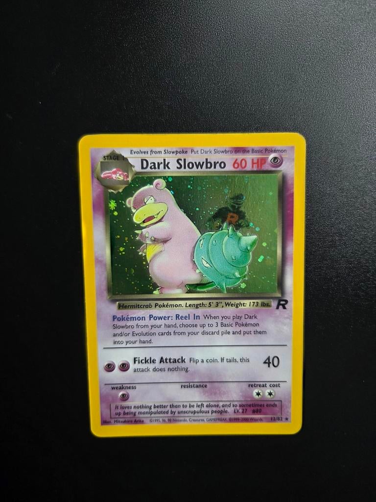 Dark Slowbro 12/82 Pokemon Team Rocket holo, Ophalen of Verzenden, Zo goed als nieuw, Booster, Foil