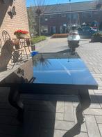 Salontafel met zwarte glasplaat, Ophalen, Gebruikt, 100 tot 150 cm, 50 tot 100 cm