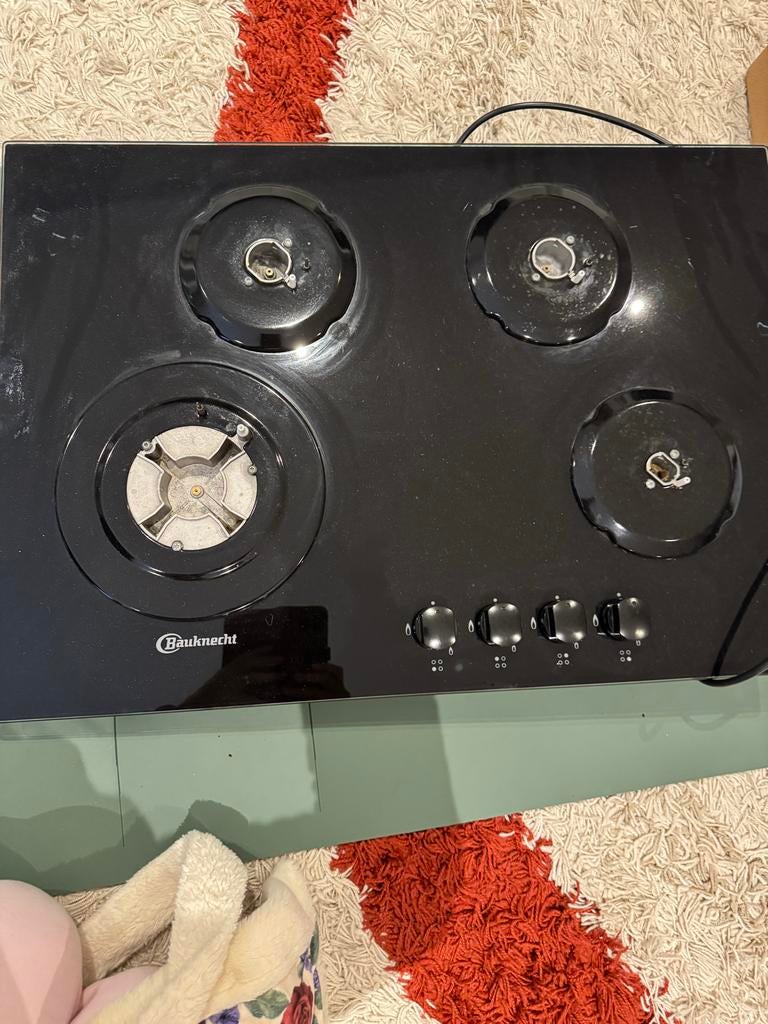 Bauknecht gaskookplaat, Witgoed en Apparatuur, Kookplaten, Ophalen, Gebruikt, 4 kookzones, Inbouw