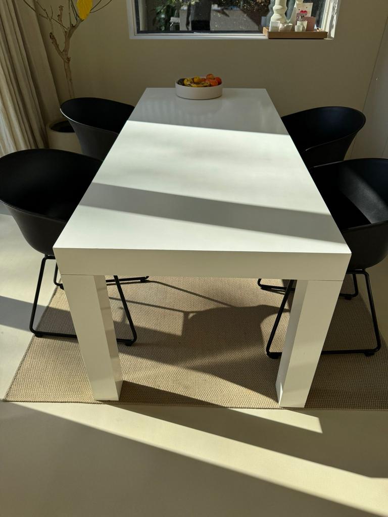 Witte eettafel 200x85 cm, Huis en Inrichting, Tafels | Eettafels, Ophalen, Overige materialen, Gebruikt, 50 tot 100 cm