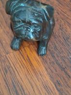 Bronzen Bulldog Beeldje - Decoratief Hondenbeeldje, Antiek en Kunst, Ophalen of Verzenden