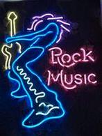 Rock Music neon en veel andere USA mancave decoratie neons, Verzamelen, Merken en Reclamevoorwerpen, Lichtbak of (neon) lamp, Nieuw