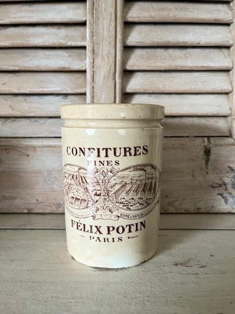 Antieke confiture pot confit pot Félix Potin Paris, Ophalen of Verzenden
