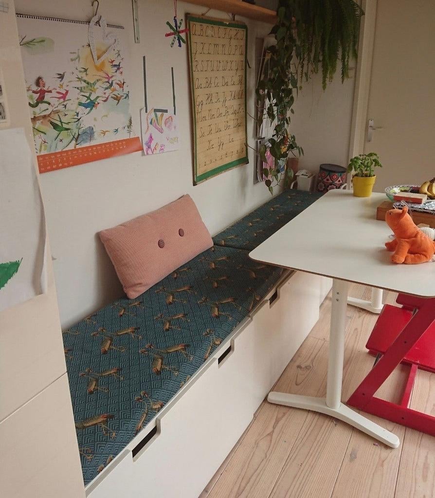 Twee op maat gemaakte bankkussens Ikea Trofast, Ophalen, Gebruikt, Groen, Rechthoekig