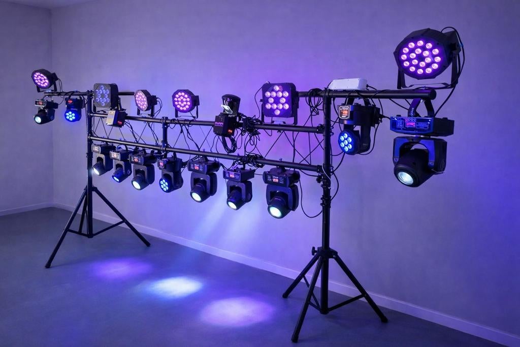 Complete Disco Lichtset met Controller en Statieven, Muziek en Instrumenten, Licht en Laser, Ophalen of Verzenden, Gebruikt, Licht