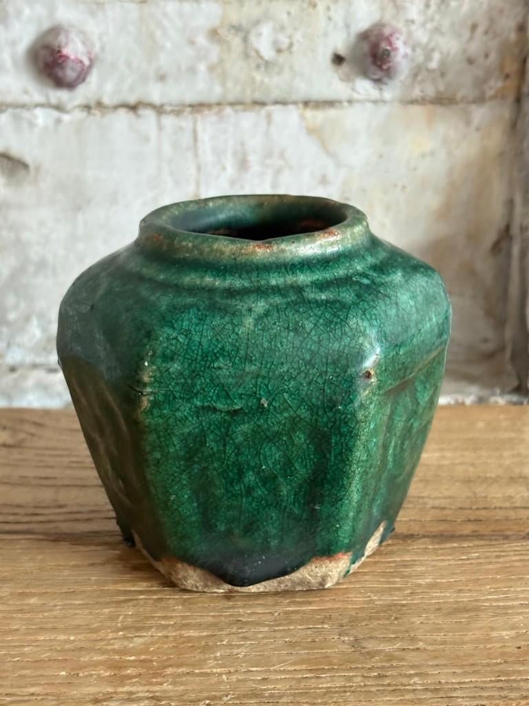 Chinese turquoise groen geglazuurde Shiwan gemberpot, Ophalen of Verzenden