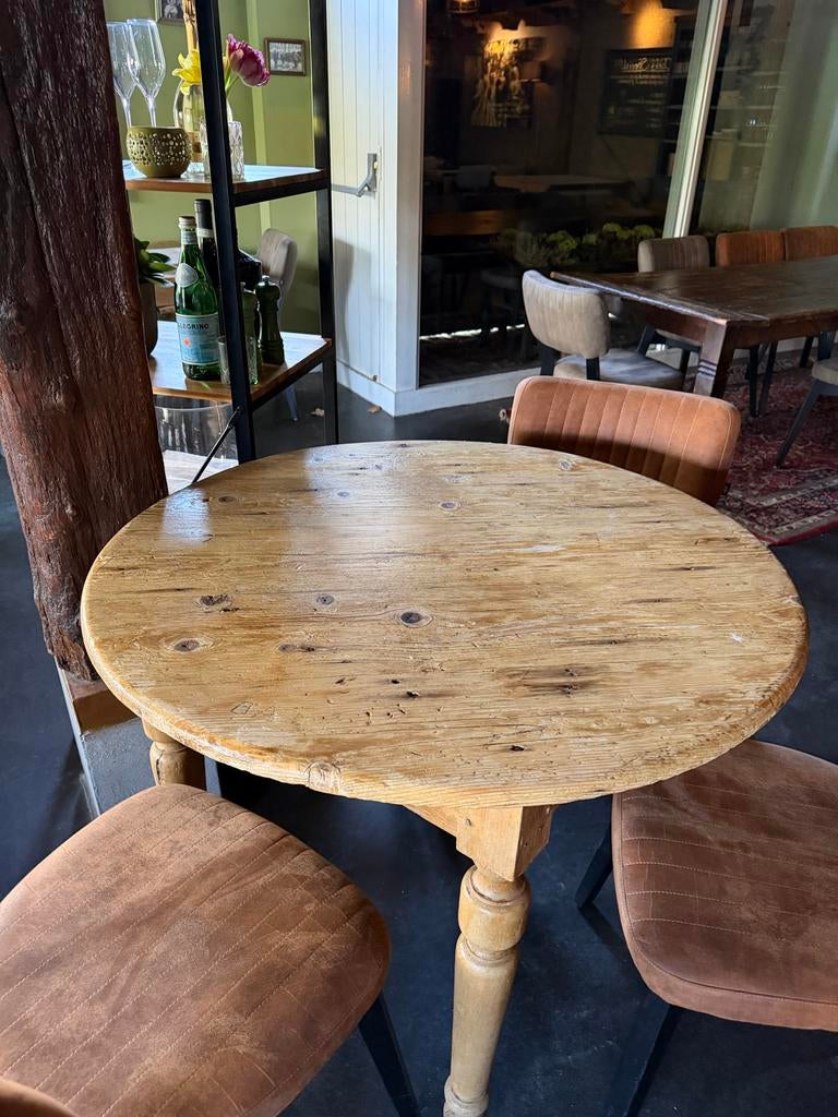 Houten restaurant tafels: 2 rond, 4 groot, 3 klein, Huis en Inrichting, Tafels | Eettafels, Ophalen of Verzenden, Gebruikt, Rond