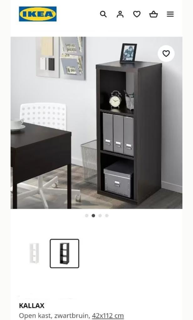 Kallax 3 vaks open kast vakkenkast 3x1 zwart Ikea, Ophalen, 5 laden of meer, 100 tot 150 cm, 50 tot 100 cm