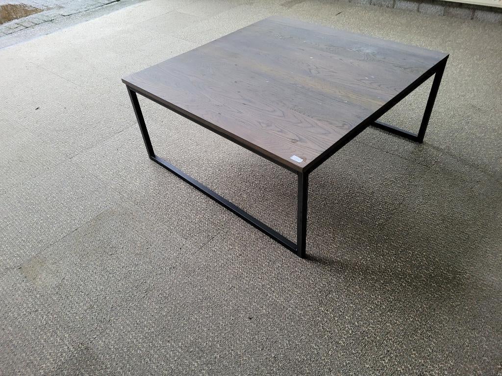 2 stuks nieuwe salontafels eiken met rvs frame in 1 koop, 100 tot 150 cm, Vierkant, Nieuw, Minder dan 50 cm