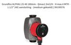 Grundfos Alpha1 25-40-180. CVpomp, Minder dan 30 cm, Hoog rendement (Hr), Overige typen, Minder dan 60 cm