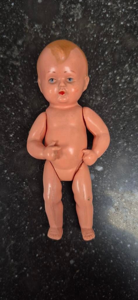 Vintage Schildpad Popje 8 cm - Babypop, Verzamelen, Poppenhuizen en Toebehoren, Ophalen of Verzenden, Gebruikt