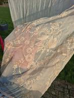 Antieke vitrage met bloemen, Antiek en Kunst, Ophalen of Verzenden