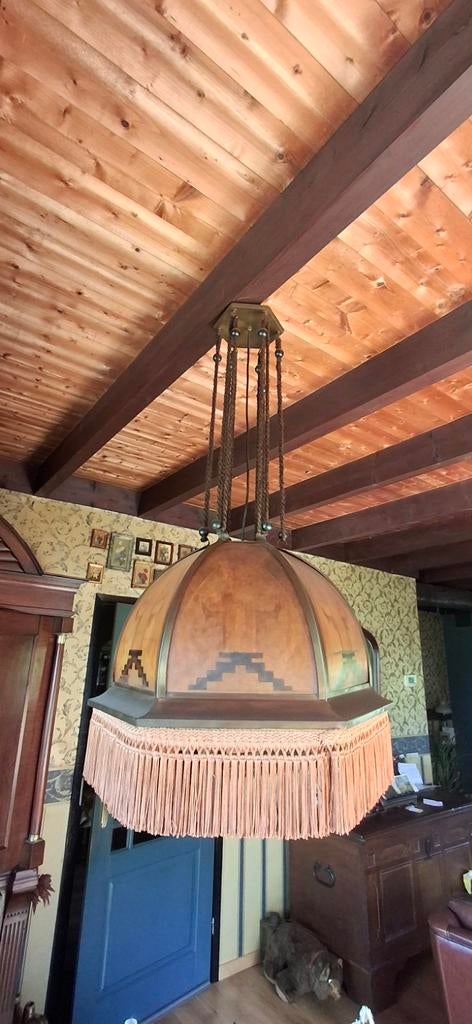 Unieke vintage hanglamp met kwastjes en art deco stijl, Antiek en Kunst, Antiek | Lampen, Ophalen
