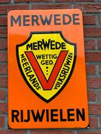 Emaile reclamebord langcat fietsenbord, Antiek en Kunst, Ophalen