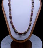 Vintage drakenbloed jaspis ketting - K3FLH-P6Z2, Verzenden, Zo goed als nieuw, Steen of Mineraal, Met edelsteen